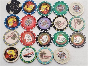 19 Various Texas Casino Chips