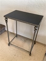 Metal frame accent table