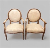 PAIR OF ETHAN ALLEN OPEN ARM CHAIRS