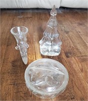 3 Pieces Of Crystal Glass