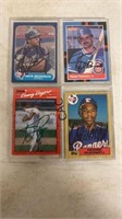 Lot of 4 Autographed Baseball Cards (Rangers Playe