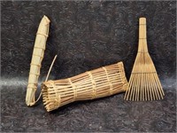 African Fire Stick, Woven Minnow Trap & Comb