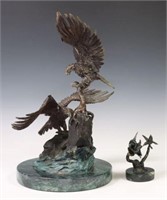 (2) KATE HIDDLESTON BRONZE SCULPTURES OF BIRDS