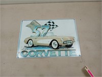Metal sign 57 Corvette repo 12x17