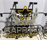 "Sapporo Premium Beer" Neon Sign w/ Logo