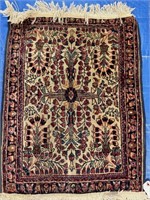 Hand Knotted Persian Sarouk Rug 2.10x2 ft