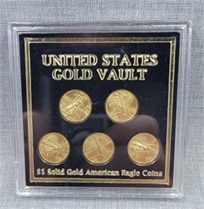 5- $5 gold American Eagles.1/2 oz. Total