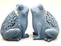 (2) Frog Outdoor Decor Figures 6.25” (resin-type
