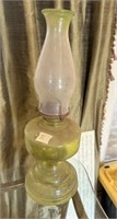 Vintage Amber Glass Oil Lamp