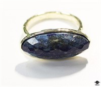 Sz 10 Faceted Lapis Ring