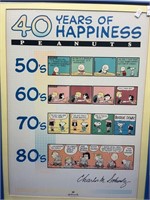 “Peanuts 40 Years of Happiness “ framed Poster