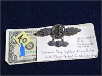 German Day Fighter Flying Badge w/ Flower Pendant