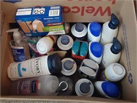 box of sealed and unused personal care items