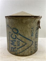 galvanized bucket with handle & screw locking lid