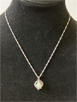 18" necklace w/ fire opal .925
