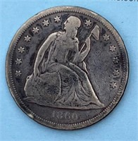 1860O Seated Liberty Silver Dollar