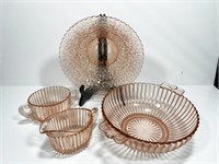 Pink Glass Serving Items