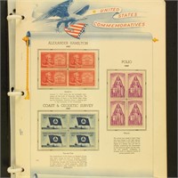 US Stamps 1957-64 Mint Blocks of Four on White Ace