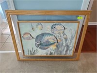 LARGE SIGNED AND NUMBER FISH PRINT