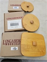 3 Longaberger Basket Lids
