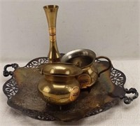 Brass Plate, Pots and Vase