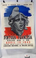 POSTER ART EXPO "PINTURA FRANCESA" ON CANVAS 31x43