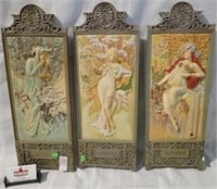 THREE 3D COMPOSITE FRENCH SEASONS PLAQUES 21x8