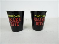 2 Yukon Jack Snake Bite Shot Glasses