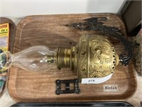 19th Century Brass Fluid Lamp with Wall Bracket