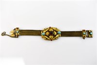 Antique Victorian Turquoise Carnelian Bracelet