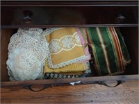 Large lot of doilies, dresser scarves and more