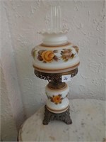 Pretty hand painted converted oil lamp. Not