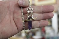 WICCAN AMETHYST CRYSTAL STONE NECKLACE