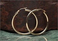 14K Yellow Gold Hoop Earrings - 2.81g