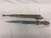 Early Indian Plated 17" Dagger w/sheath