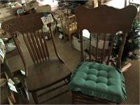 2 VINTAGE OAK CHAIRS