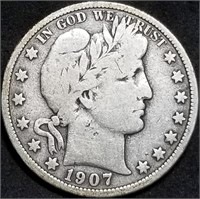 1907-O Barber Silver Half Dollar from Set