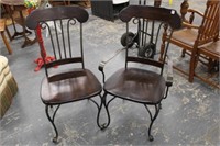 2pc Wood/Metal Chairs