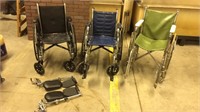 3 vintage wheelchairs
