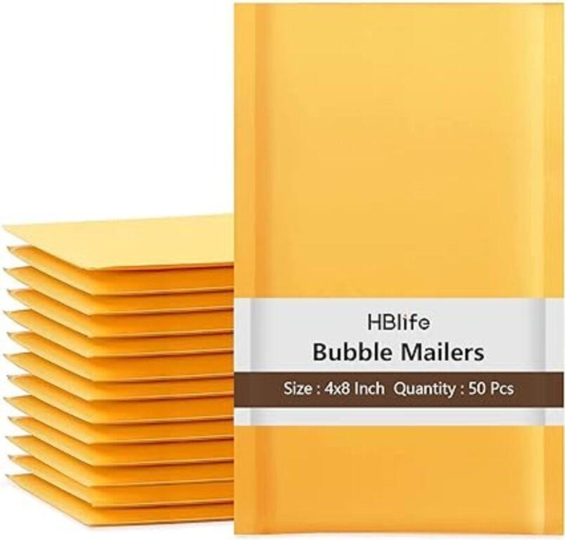 HBlife 50Pcs Bubble Mailers, 4x8 Inches Self Seal