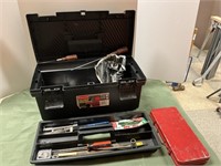 Rubbermaid tool box, misc tools