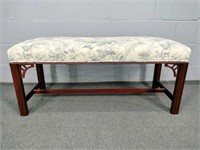 Hickory Chair Co. Upholstered Chippendale Bench