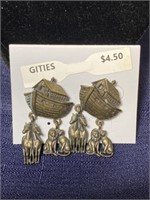 Religious noahs ark earrings