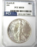 1988 Silver Eagle PCI MS70