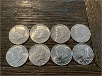 (8) 1964 Kennedy Half Dollars