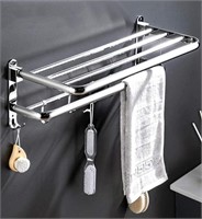 Towel Rack,Dual Row Towel Shelf,Stainless Steel Wa