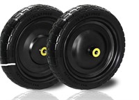 2PCS Upgraded 13" Flat-Free Solid Rubber Tires