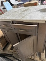 Marble countertop cabinet three doors two d