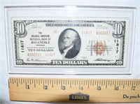 TEN DOLLAR 1929 NATIONAL CURRENCY NOTE