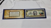 Uncirculated Indiana $2 bill in case